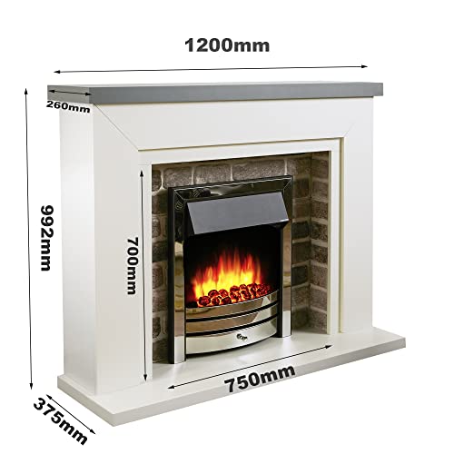 Flamborough Electric Fireplace with Programmable Remote Control