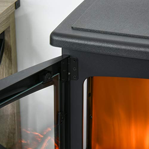 Freestanding Electric Fireplace Heater with Adjustable Flame