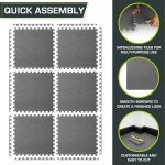 ProsourceFit Extra Thick Puzzle Exercise Mat , EVA Foam Interlocking Tiles for Protective, Cushioned Workout Flooring for Home and Gym Equipment, Grey - 1 inch - 24 Sq Ft - 6 Tiles