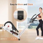 ANCHEER Elliptical Exercise Machine, Ultra-Silent Magnetic Elliptical Training Machines for Home Gym with Pulse Rate Grips, LCD Monitor, 8 Resistance Levels Max 380Lbs