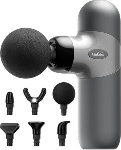 Mini Massage Gun ,Percussion Deep Tissues Muscle Massager, Silicone Material Removable and Washable, Suitable for People with Hyperhidrosis, with 6 Massage Heads 4 Speeds, best gift for her/him