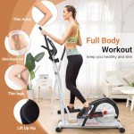 ANCHEER Elliptical Exercise Machine, Ultra-Silent Magnetic Elliptical Training Machines for Home Gym with Pulse Rate Grips, LCD Monitor, 8 Resistance Levels Max 380Lbs