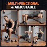 Lusper Weight Bench for Home Gym, Adjustable and Foldable 700LB Weight Bench, Multi-Purpose Workout Bench for Bench Press Sit up Incline Flat Decline (Black 700LB)