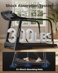 UMAY Fitness Treadmill with 3-Level Incline, Treadmills for Home Auto Folding with Pulse Sensors, 300 LBS Capacity, 3.0HP Quiet Brushless, Max 8.7 MPH (Treadmill with handrail)