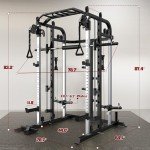 Royal Fitness Smith Machine with 140Lbs Solid Cast Iron Olympic Weight Plates, Power Cage Rack with Smith Bar and Cable Pulley System for Home Gym