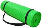 Fitvids All Purpose 1/2-Inch Extra Thick High Density Anti-Tear Exercise Yoga Mat and Knee Pad with Carrying Strap, Green