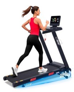 ATEEDGE Auto Incline Treadmill, 20% Incline, 3.0HP, 10 MPH Running Machine, 18.5" Wide Belt, 350 lbs Capacity, Treadmill for Home with Bluetooth App