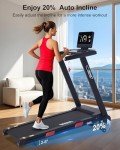 ATEEDGE Auto Incline Treadmill, 20% Incline, 3.0HP, 10 MPH Running Machine, 18.5" Wide Belt, 350 lbs Capacity, Treadmill for Home with Bluetooth App