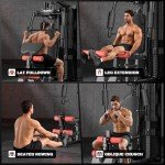 JELENS Home Gym, Multifunctional H11 Home Gym Equipment, Workout Station with 146LBS Weight Stack, Exercise Equipment with Pulley System for Full Body Training (Black)