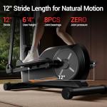 CURSOR FITNESS Elliptical Machine, Elliptical Exercise Machine for Home, Elliptical Training Machines with 8 Levels Resistance, Silent Magnetic Elliptical Trainer with 12" Stride and LCD Monitor