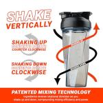 HELIMIX 2.0 Vortex Protein Shaker, 800 ml (28 oz) - Portable Leakproof Water Bottle for Protein Drinks & Smoothies, Without Ball, Dishwasher Safe