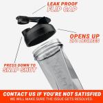 HELIMIX 2.0 Vortex Protein Shaker, 800 ml (28 oz) - Portable Leakproof Water Bottle for Protein Drinks & Smoothies, Without Ball, Dishwasher Safe