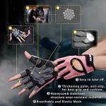 LIFECT Essential Breathable Workout Gloves, Knuckle Weight Lifting Gloves with Curved Open Back, for Powerlifting, Gym, Crossfit, Women and Men (Pink, Small)