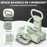 Adjustable Dumbbell Set of 2, 4 in 1 Free Weights Dumbbells Set for Women with Fast Adjustment, Each 2lb 3lb 4lb 5lb Hand Weights Set for Home Gym & Outdoor Exercise Training (Green)