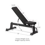 Titan Fitness Performance Series Adjustable Bench, Supports 650 LB Incline, Versatile Utility Bench for Home Gym Weightlifting,Strength Training, Flat, Incline, Upright Positions