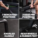 Titan Fitness Performance Series Adjustable Bench, Supports 650 LB Incline, Versatile Utility Bench for Home Gym Weightlifting,Strength Training, Flat, Incline, Upright Positions