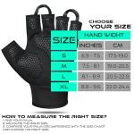 BEAST RAGE Workout Gloves for Men, Durable Palm Grip Gym Gloves Women Half Finger Elasticated Training Weight Lifting Strength Bodybuilding Anti Slip Cycling Glove Exercise (Jet Black, L)