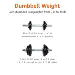 Adjustable Dumbbell Weight Set with Case, 17.2 kg