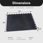 BalanceFrom Puzzle Exercise Mat with EVA Foam Interlocking Tiles for MMA, Exercise, Gymnastics and Home Gym Protective Flooring, 1/2” Thick, 48 Square Feet, Black