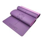 YOGATI Yoga Mat with Alignment Lines. Exercise mat with carry strap. Pilates mats for yoga or Fitness. Non slip Workout Mat. Thick Yoga Mats for women and men. Gym mats for home. Yoga matt thick.