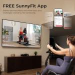Sunny Health & Fitness Smart Recumbent Bike w/Workout Bands, 300LB Capacity Compact Equipment for Indoor Full-Body Exercise, Adjustable Cushion Seat for Seniors Home Cardio Training, Free SunnyFit App