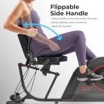 Sunny Health & Fitness Smart Recumbent Bike w/Workout Bands, 300LB Capacity Compact Equipment for Indoor Full-Body Exercise, Adjustable Cushion Seat for Seniors Home Cardio Training, Free SunnyFit App