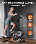 THERUN Elliptical Exercise Machine, 3-in-1 Cardio Climber Stepping Elliptical Machine for Home, Stair Stepper Elliptical Training Machines w/16 Levels Resistance, Pulse Sensor, LCD Monitor (Dark Gray)