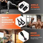 HPYGN Resistance Band with Handles & Door Anchor and Ankle Straps, for Exercise, Fitness, Heavy Resistance Training, Physical Therapy, Shape Body, Yoga, Home Workouts Set, 150 Lbs, Grey
