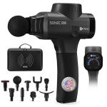 LifePro Sonic Pro Handheld Electric Massage Gun – Deep Tissue Percussion Massager Gun with 10 Speeds & 9 Heads – Muscle Massager for Athletes Back, Legs, Arms