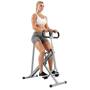 Sunny Health & Fitness Smart Upright Row-N-Ride Exerciser, Squat Assist Trainer for Glutes Workout with Adjustable Resistance, Easy Setup & Foldable, Glute & Leg Exercise Machine- NO. 077S