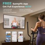 Sunny Health & Fitness Ultra Silent Smart Elliptical Exerciser, 300LB Load & 16” Long Stride Training Machine for Seniors Home Workout, Easy-Assembly Cardio Equipment, Free SunnyFit App Bluetooth Link