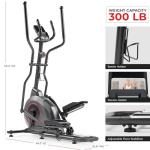 Sunny Health & Fitness Ultra Silent Smart Elliptical Exerciser, 300LB Load & 16” Long Stride Training Machine for Seniors Home Workout, Easy-Assembly Cardio Equipment, Free SunnyFit App Bluetooth Link