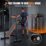 YOLEO 6 in 1 Weight Bench Set for Home Gym, Adjustable & Foldable Weight Bench, Workout Bench with Squat Rack for Bench Press Sit up Incline Flat Decline