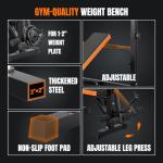 YOLEO 6 in 1 Weight Bench Set for Home Gym, Adjustable & Foldable Weight Bench, Workout Bench with Squat Rack for Bench Press Sit up Incline Flat Decline