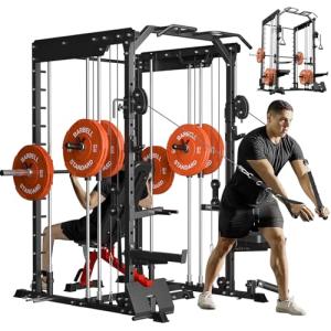 Dual Pulley Smith Machine & Squat Rack System