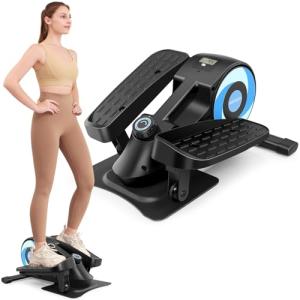 ANCHEER Under Desk Elliptical Exercise Machine,Standing or Seated Ellipse Leg Exerciser with 8 Level Resistance,Portable Exercise Equipment with LCD Display Monitor,Fully Assembled