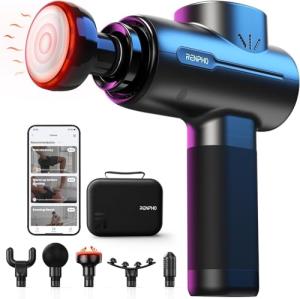 RENPHO Massage Gun with Heat, FSA HSA Eligible Portable Percussion Massager with Bluetooth for Back and Neck, Gifts for Men and Women, Carry Case, Active+ Thermal