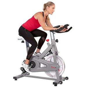 Sunny Health & Fitness Synergy Exercise Bike with 40LB Flywheel, Silent Belt Drive & Magnetic Resistance, Indoor Bicycle with 300 LB User Weight Capacity, Tablet Mount, Adjustable Seats – SF-B1851