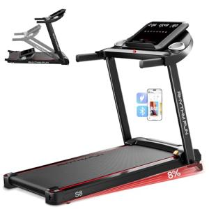 RHYTHM FUN 8.0 MPH Treadmills for Home, Running Walking Pad Treadmill with Incline up to 8%, Foldable Treadmill with Handle Bar, Low Noise Walking Pad for 300 lbs