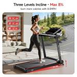 RHYTHM FUN 8.0 MPH Treadmills for Home, Running Walking Pad Treadmill with Incline up to 8%, Foldable Treadmill with Handle Bar, Low Noise Walking Pad for 300 lbs