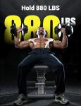 YOLEO 880LB Adjustable Weight Bench for Bench Press, MAX Foldable Weight Bench with Bench Press Stand/Extended Head for Home Gym/Full Body Workout 90 Degree Workout Bench User 6'56''(Max Version)