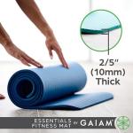 Gaiam Essentials Thick Yoga Mat Fitness & Exercise Mat with Easy-Cinch Carrier Strap, Grey, 72"L X 24"W X 2/5 Inch Thick, 10mm