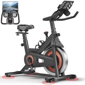 CURSOR FITNESS Exercise Bike, Stationary Indoor Cycling Bike for Home Workout, Low Noise, Adjustable Handlebars, Extra Comfort Seat