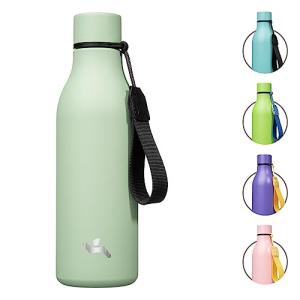 Konokyo Insulated Water Bottle with Strap,18 oz Double Wall Stainless Steel Vacuum Bottles Metal Water Flask,Macaron Green