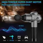 TOLOCO Massage Gun, Deep Tissue Back Massage for Athletes for Pain Relief, Percussion Massager with 10 Massages Heads & Silent Brushless Motor, Carbon