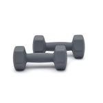 Amazon Basics Neoprene Dumbbell Hand Weights, 7 Pounds, Pair, Light Grey