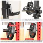 Power Cages Multi-Purpose Squat Rack with Cable Crossover System, Matching Weight Bench, Olympic Barbell Weight Set for Garage and Home Gyms (Black, L02-Power Cage+Weight Bench+Cast lron 220LBS)