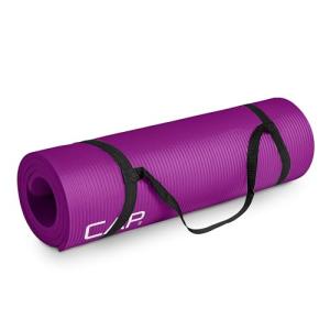 CAP Barbell Yoga Mat 1/2" Thick with Carrying Strap - High Density Exercise Mat for Yoga, Pilates, Stretching, Floor & Fitness Workouts - 68''x24''x1/2" | Wine