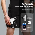 HEYCHY Super Mini Massage Gun Deep Tissue with 5 Speeds, Small Travel Size Percussion Muscle Massager for Pain Relief with 4 Attachments, Handheld Portable Massager Gun for Man & Women, White