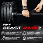 BEAST RAGE Lifting Wrist Straps for Weightlifting, Straps Gym Grip Power Workouts Lifting Straps Padded Cotton Men Women Wrap Lift, Deadlift Bodybuilding Weight Lifting Exercise Straps (Black)